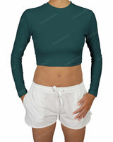 Long Sleeve Crop Rashguard Top