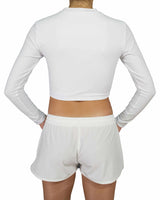 Long Sleeve Crop Rashguard Top
