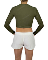 Long Sleeve Crop Rashguard Top