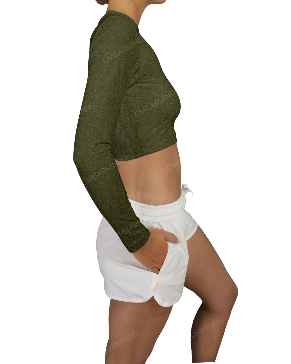 Long Sleeve Crop Rashguard Top