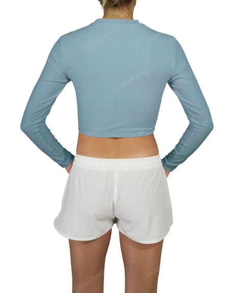 Long Sleeve Crop Rashguard Top