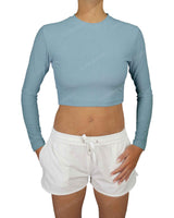 Long Sleeve Crop Rashguard Top