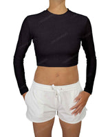 Long Sleeve Crop Rashguard Top