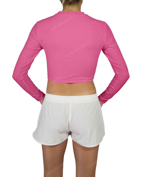 Long Sleeve Crop Rashguard Top