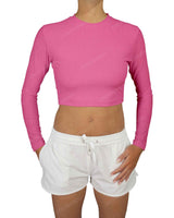 Long Sleeve Crop Rashguard Top