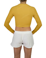 Long Sleeve Crop Rashguard Top