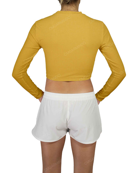 Long Sleeve Crop Rashguard Top