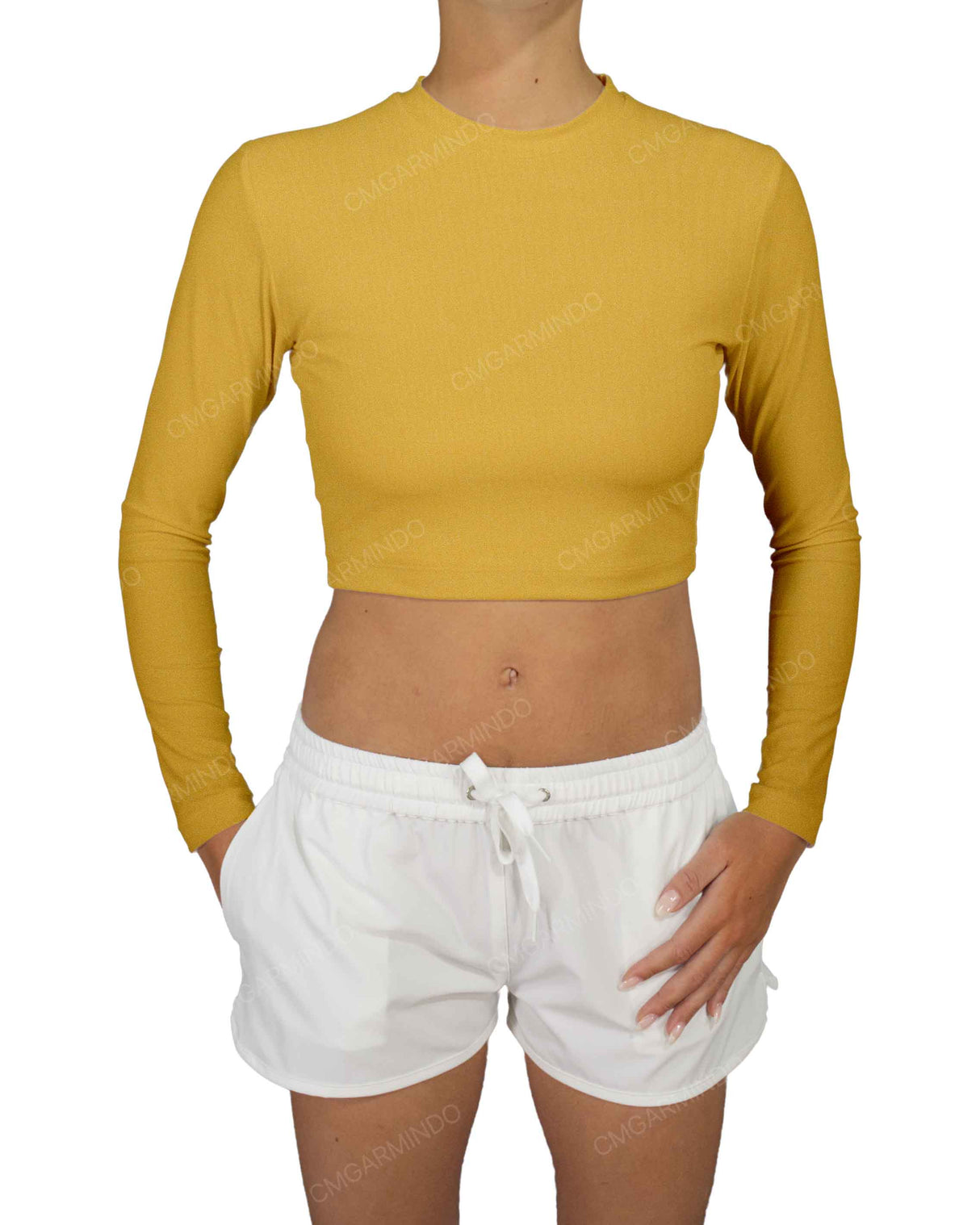 Long Sleeve Crop Rashguard Top