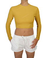 Long Sleeve Crop Rashguard Top