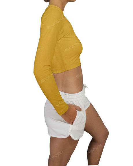 Long Sleeve Crop Rashguard Top