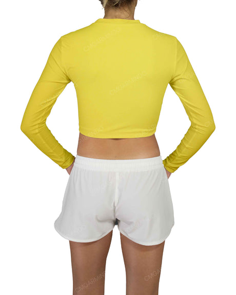 Long Sleeve Crop Rashguard Top