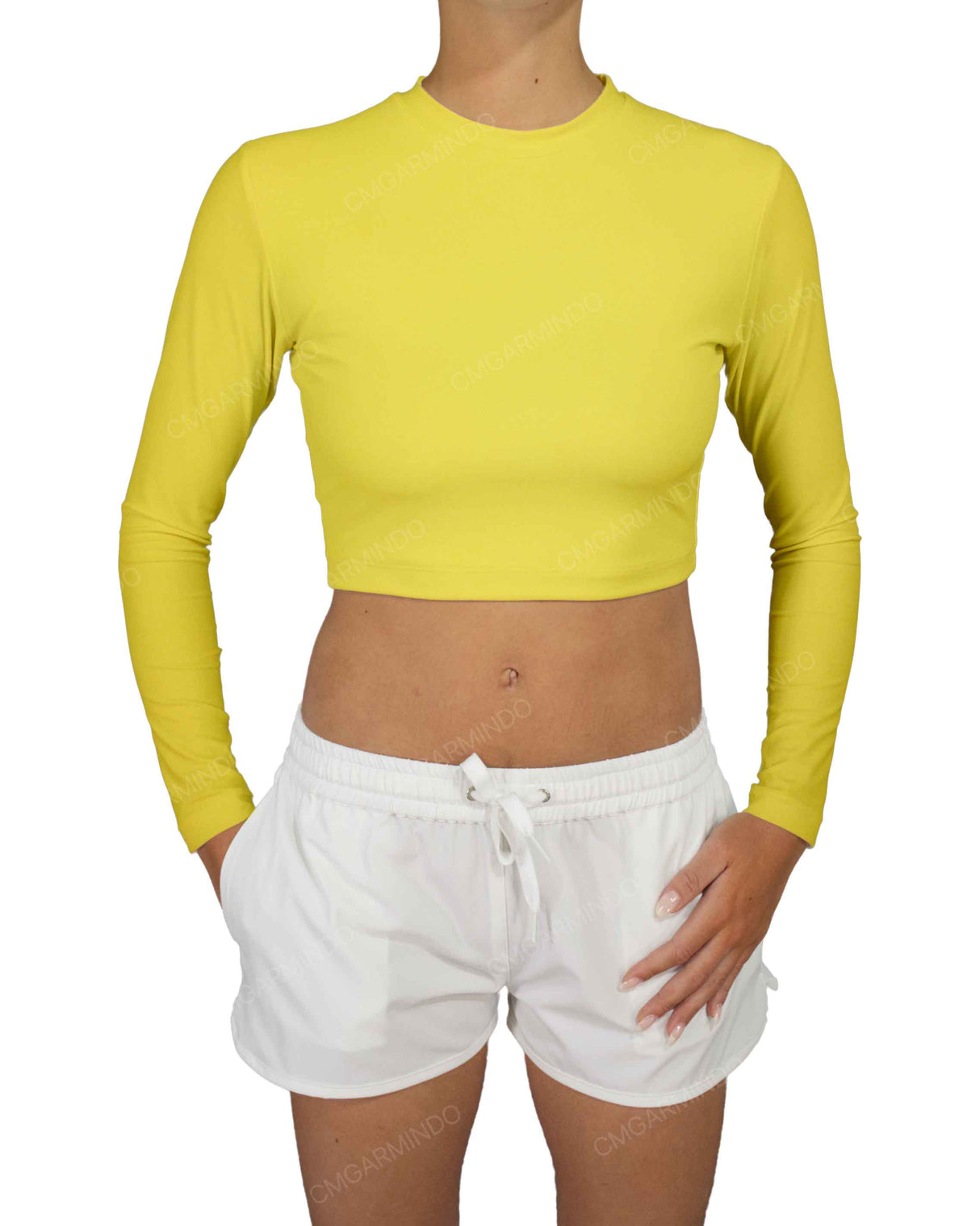 Long Sleeve Crop Rashguard Top
