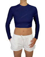Long Sleeve Crop Rashguard Top