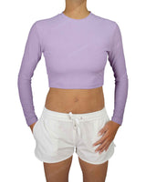 Long Sleeve Crop Rashguard Top
