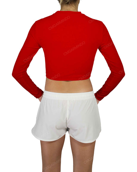 Long Sleeve Crop Rashguard Top