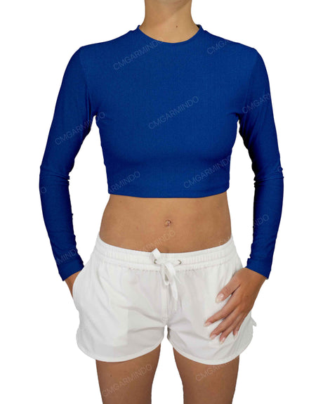 Long Sleeve Crop Rashguard Top