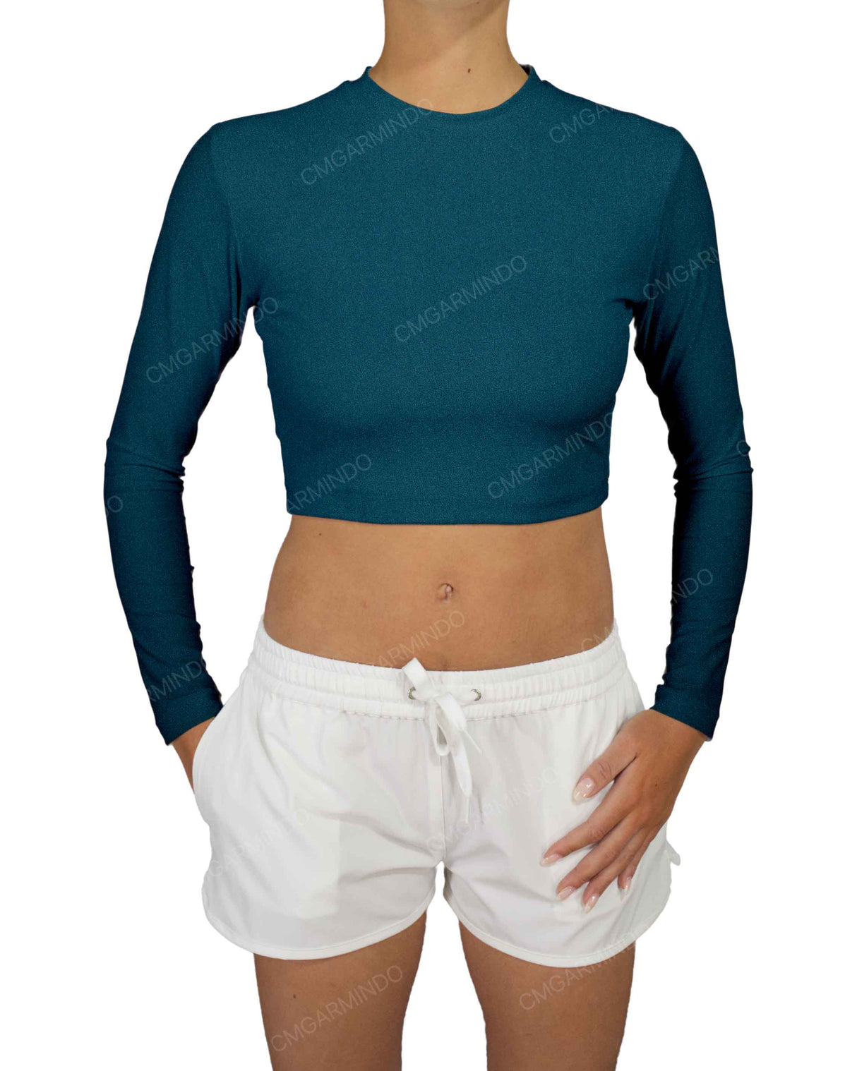 Long Sleeve Crop Rashguard Top