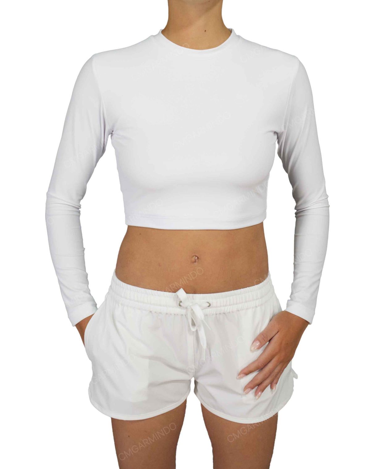 Long Sleeve Crop Rashguard Top