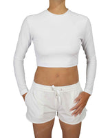 Long Sleeve Crop Rashguard Top