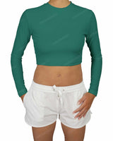 Long Sleeve Crop Rashguard Top