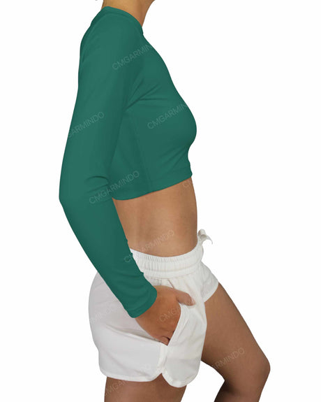 Long Sleeve Crop Rashguard Top