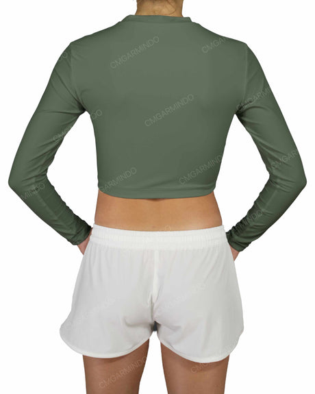 Long Sleeve Crop Rashguard Top