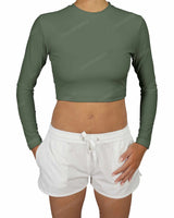 Long Sleeve Crop Rashguard Top