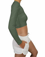 Long Sleeve Crop Rashguard Top