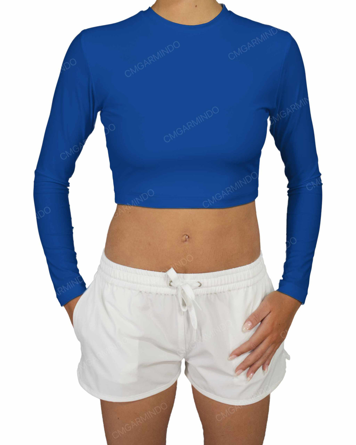 Long Sleeve Crop Rashguard Top