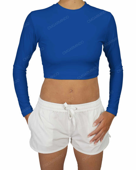 Long Sleeve Crop Rashguard Top