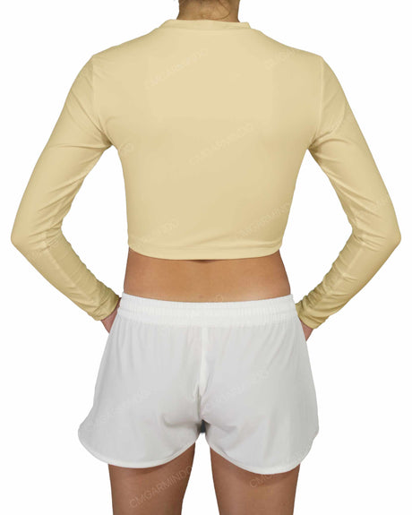 Long Sleeve Crop Rashguard Top