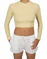Long Sleeve Crop Rashguard Top