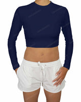 Long Sleeve Crop Rashguard Top