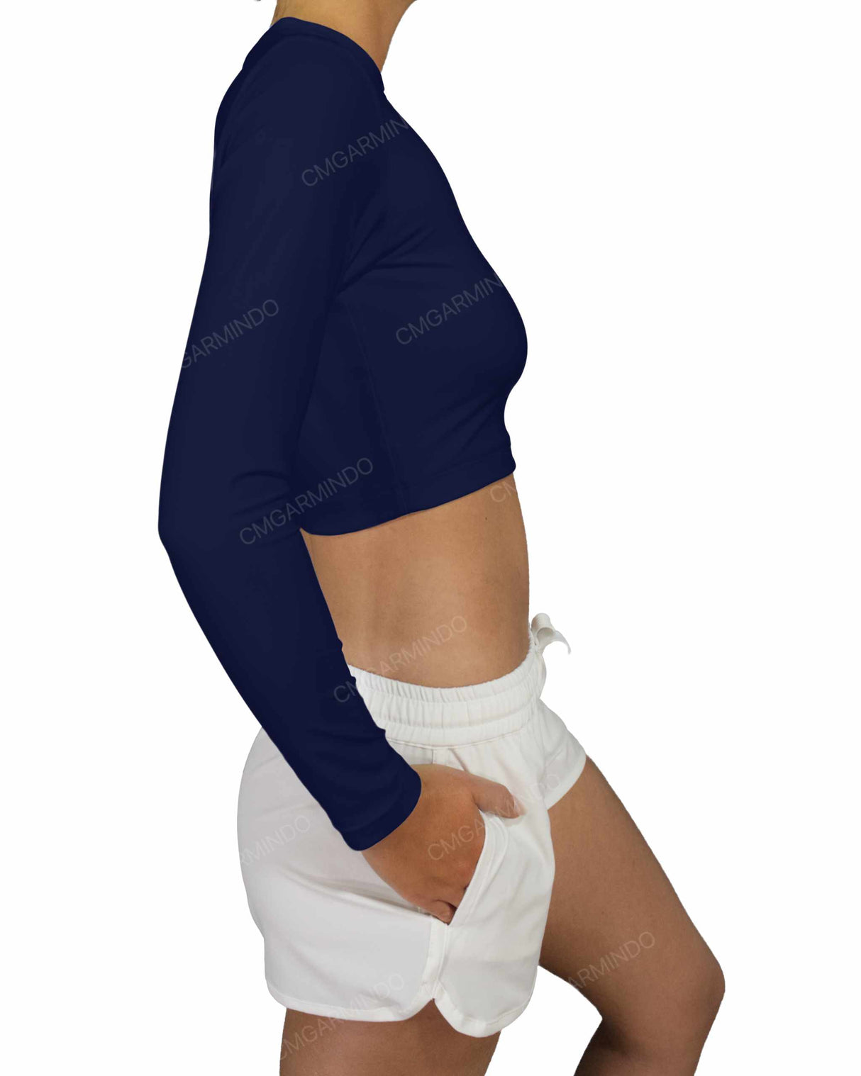 Long Sleeve Crop Rashguard Top