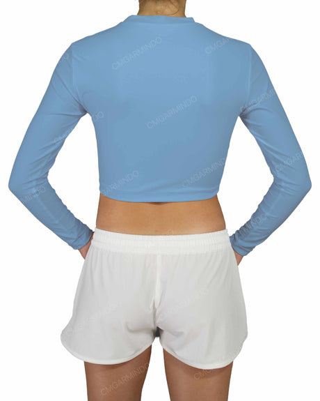 Long Sleeve Crop Rashguard Top