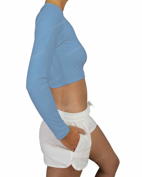 Long Sleeve Crop Rashguard Top