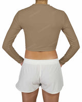 Long Sleeve Crop Rashguard Top