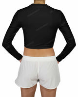 Long Sleeve Crop Rashguard Top