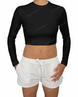 Long Sleeve Crop Rashguard Top