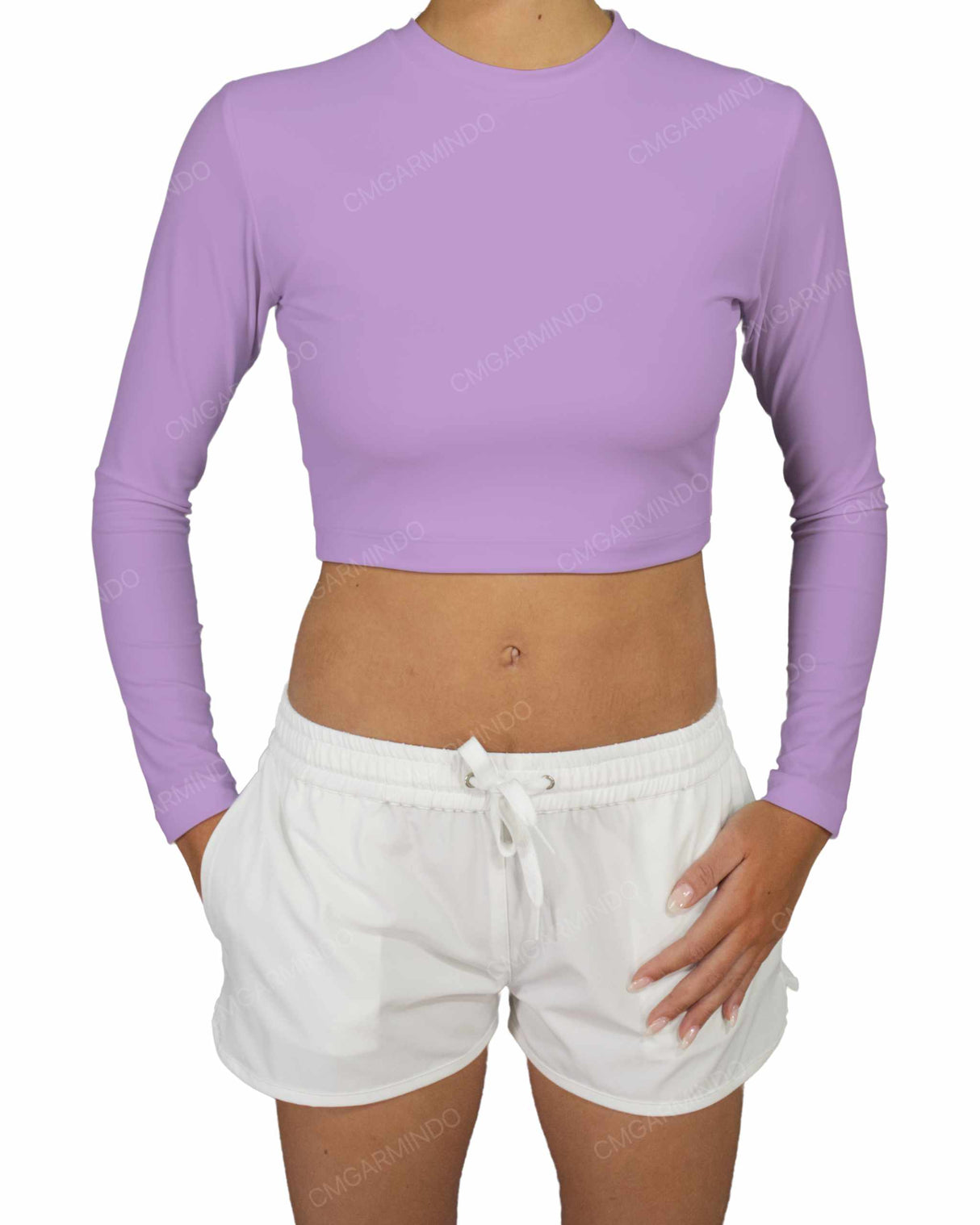 Long Sleeve Crop Rashguard Top