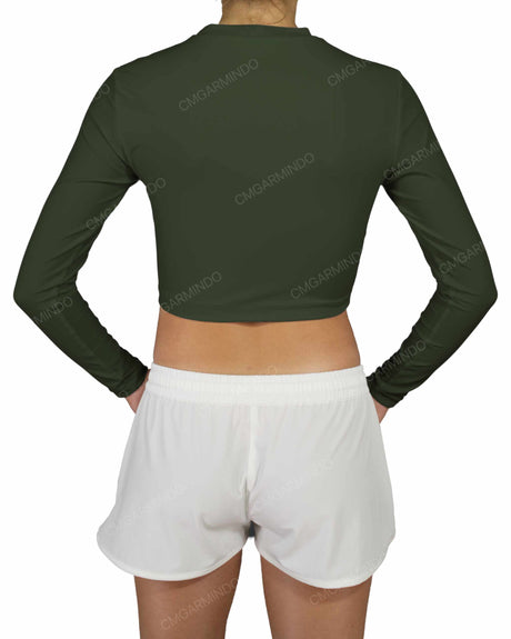 Long Sleeve Crop Rashguard Top