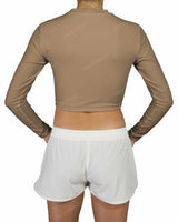 Long Sleeve Crop Rashguard Top