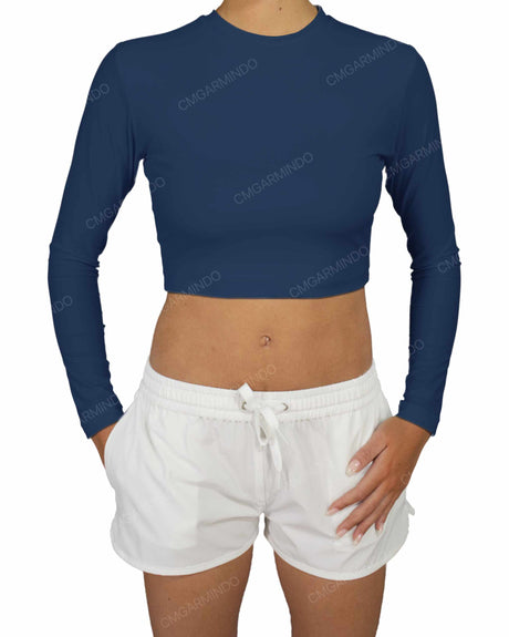Long Sleeve Crop Rashguard Top