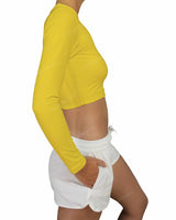Long Sleeve Crop Rashguard Top
