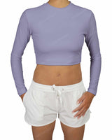 Long Sleeve Crop Rashguard Top