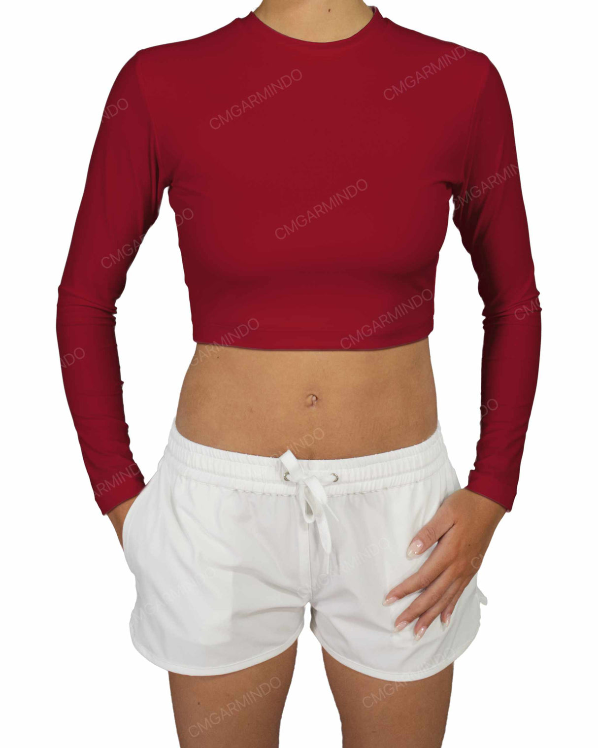 Long Sleeve Crop Rashguard Top