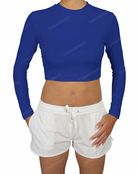 Long Sleeve Crop Rashguard Top