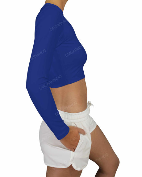 Long Sleeve Crop Rashguard Top