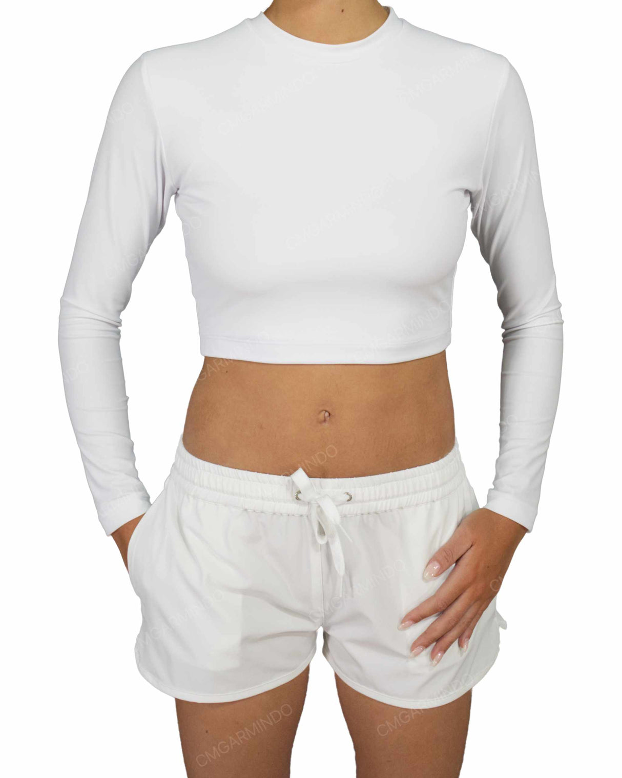 Long Sleeve Crop Rashguard Top